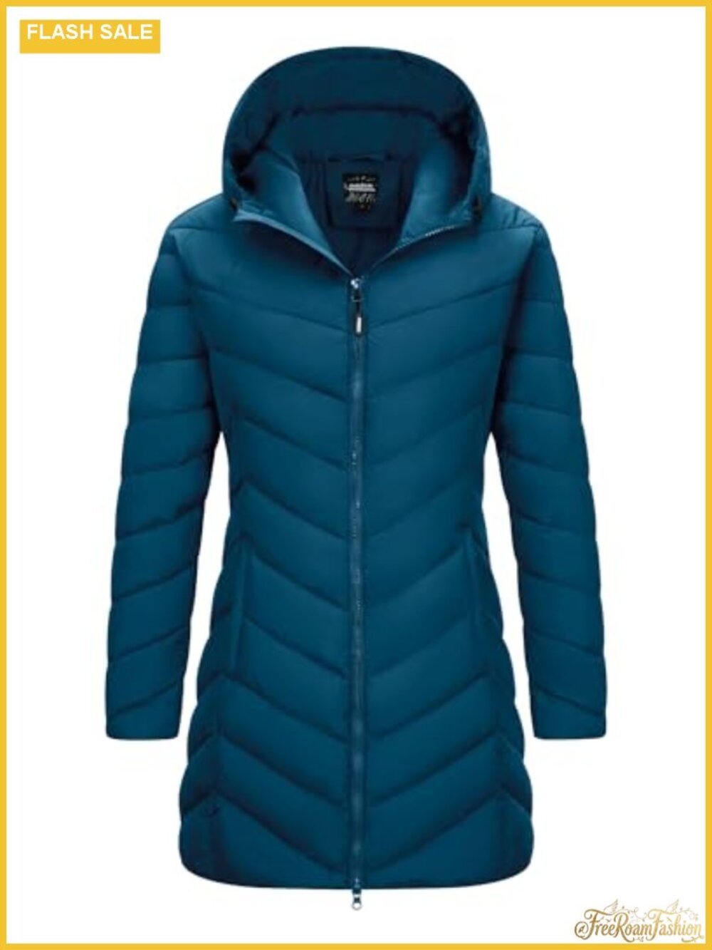 Women's Long Hooded Lightweight Puffer Coat Water Resistant Winter Jacket